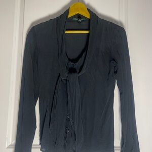 Ralph Lauren secretary blouse — 100% SILK — size xs or small — black